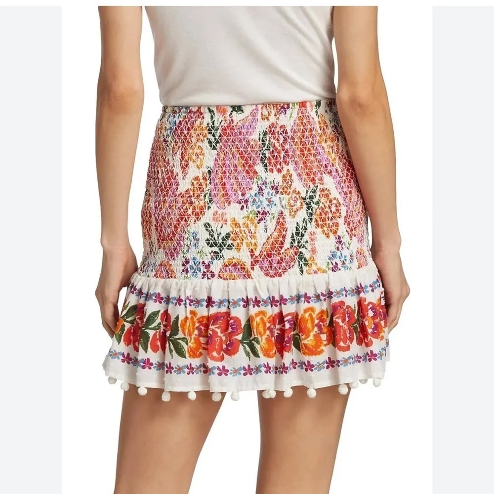 NWOT Farm Rio Spring Bananas Colorful Smocked Mini Skirt Medium